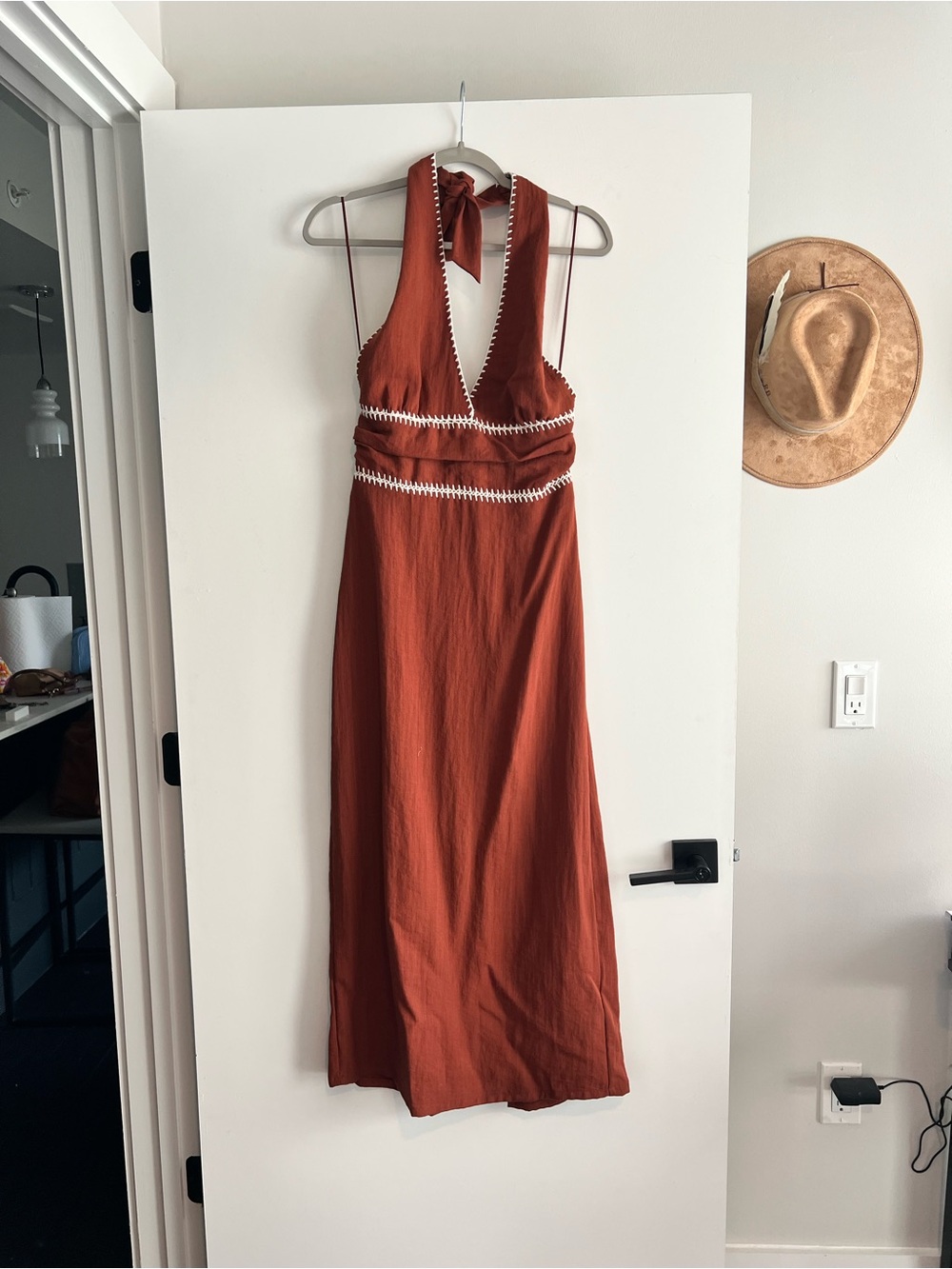 Zara Burnt Orange Halter Dress